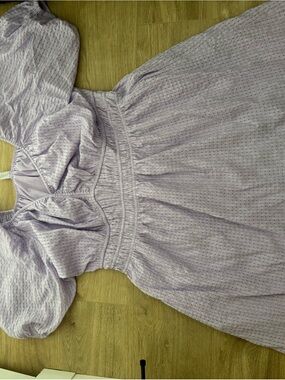 Old Navy Lavender Puff-Sleeve Midi Dress